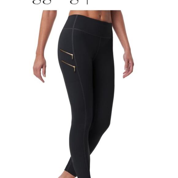 FIERCE + REGAL Black The Zippered Leggings SZ 6 - Picture 3 of 9